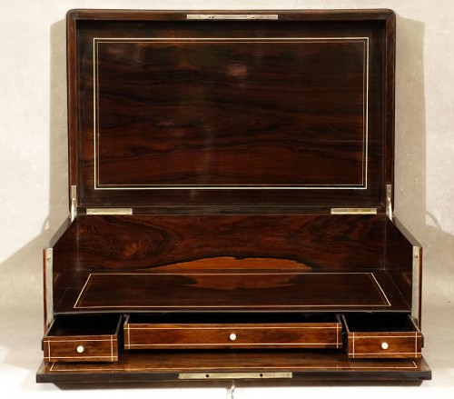19th century - Writing case with marquis crown in Boulle marquetry - 19th century
