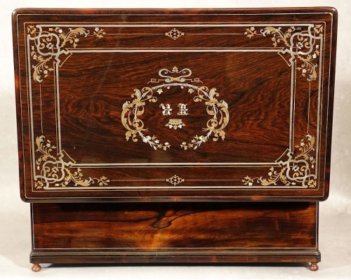 Writing case with marquis crown in Boulle marquetry - 19th century - Napoléon III