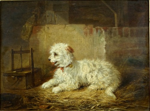 Chien de berger guettant un rat piégé - Zacharie Noterman (1820-1890) - Tableaux et dessins Style 