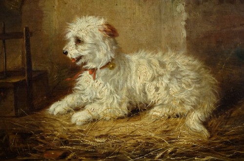 Tableaux et dessins Tableaux du XXe siècle - Chien de berger guettant un rat piégé - Zacharie Noterman (1820-1890)