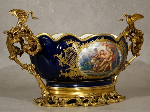 XIXe siècle - Jardinière en porcelaine montée bronze - Époque Napoléon III