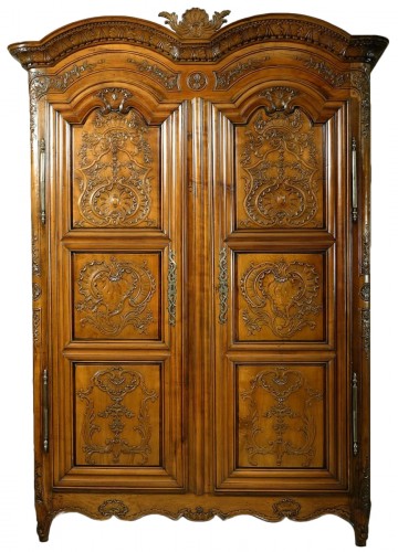 Armoire de mariage en merisier. Julien Dondel - Pays de Rennes - Vers 1770