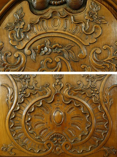 Antiquités - Armoire de mariage en merisier. Julien Dondel - Pays de Rennes - Vers 1770