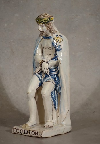 Céramiques, Porcelaines  - Ecce homo en faïence de Rennes