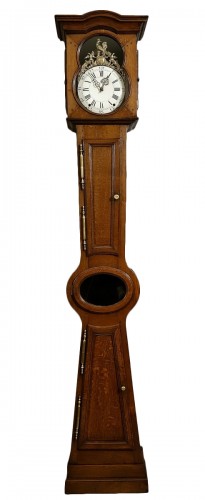 Horloge de parquet en chêne dite "demoiselle" - Normandie XVIIIe siècle