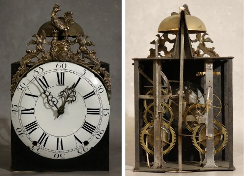 Horloge de parquet en chêne dite "demoiselle" - Normandie XVIIIe siècle - Antiquités Philippe Glédel