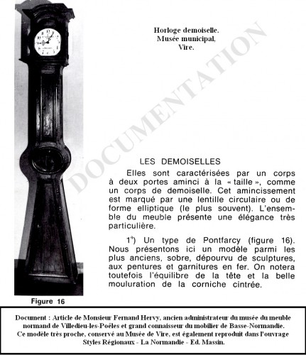 Horloge de parquet en chêne dite "demoiselle" - Normandie XVIIIe siècle - 