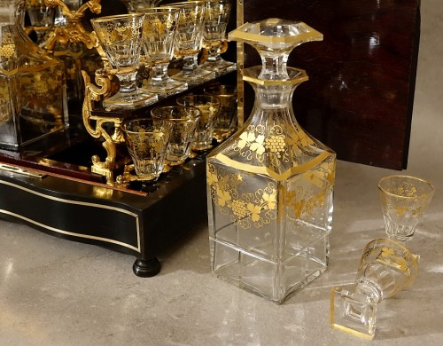 Cave à liqueur en marqueterie Boulle et cristal de Baccarat - Napoléon III