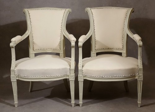 Seating  - Quatre fauteuils d&#039;époque Louis XVI par Pierre Pillot