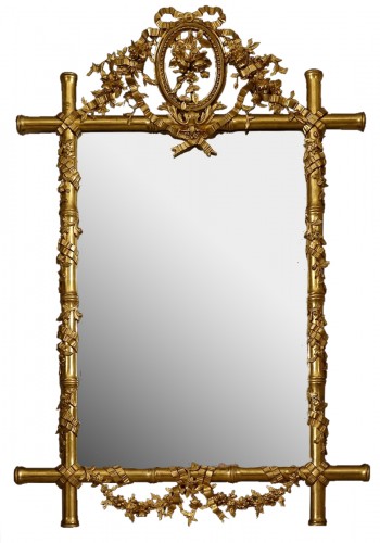 Miroir aux bambous d'époque Napoléon III