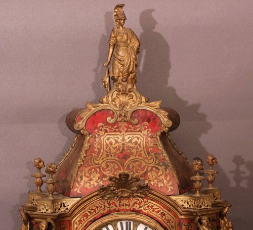 Grande pendule ou cartel en marqueterie Boulle -laiton et écaille de tortue - Horlogerie Style Napoléon III