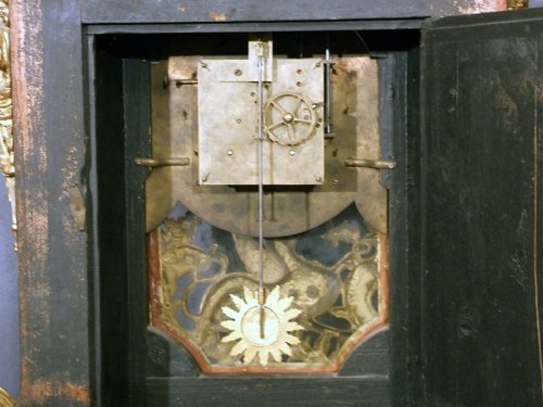 XIXe siècle - Grande pendule ou cartel en marqueterie Boulle -laiton et écaille de tortue
