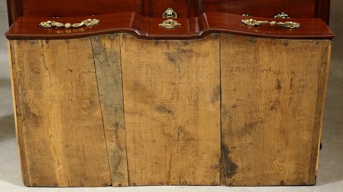 Louis XV - Commode de port Louis XIV en acajou massif - Nantes XVIIIe