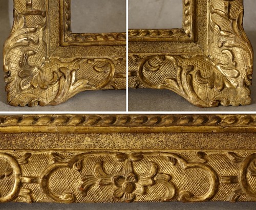 Grand cadre à la Bérain d'époque Louis XIV (Format 30F) - Antiquités Philippe Glédel