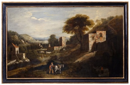 Paysage du Latium attribué à Napoletano (Filippo di Liagno dit) - Début XVIIe