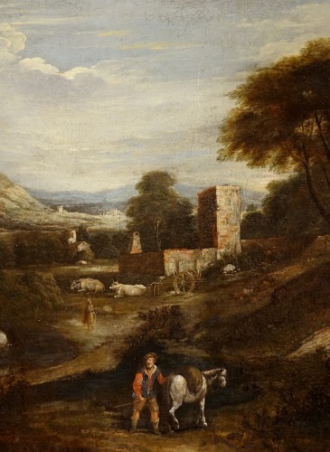 Antiquités - Latium landscape attributed to Napoletano (Filippo di Liagno) - Early 17th century