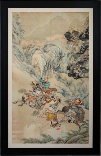 The Three Kingdoms - Ink and ink wash on silk - China 19th century