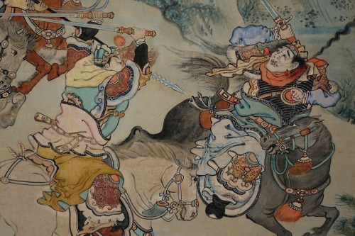 Antiquités - Les Trois Royaumes - Encres et lavis d'encres sur soie - Chine XIXe