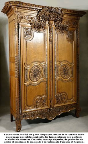 Armoire de mariage normande de Bayeux - Mobilier Style 