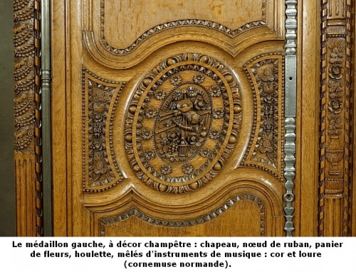 Antiquités - Armoire de mariage normande de Bayeux