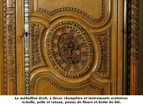 Antiquités - Armoire de mariage normande de Bayeux