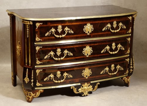 XVIIIe siècle - Commode Louis XIV au grand masque de Cérès par Thomas Hache