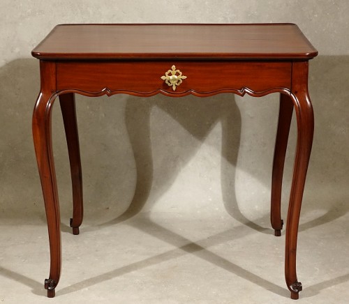 Table cabaret en acajou massif - La Rochelle XVIIIe - Mobilier Style Louis XV