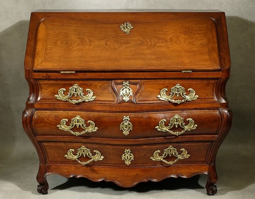 Solid mahogany scriban - Bordeaux 18th century - Furniture Style Louis XV
