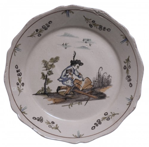 A 18th c. corporative plate in faïence of Nevers