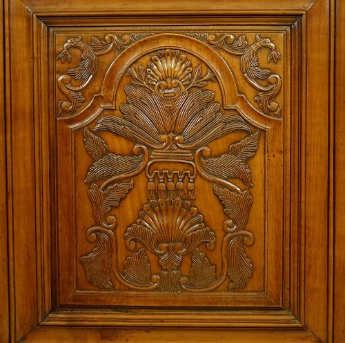 Antiquités - Rennes wedding wardrobe (Armoire de mariage)  signed and dated 1796