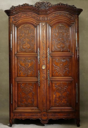 Armoire de mariage signée J. Dondel datée 1785 - Pays de Rennes - Mobilier Style 