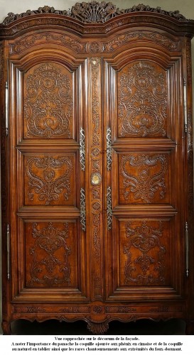 Armoire de mariage signée J. Dondel datée 1785 - Pays de Rennes - Antiquités Philippe Glédel