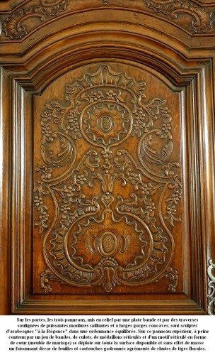 Antiquités - Armoire de mariage signée J. Dondel datée 1785 - Pays de Rennes