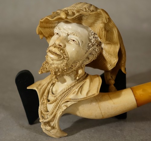Collectibles  - Important meerschaum and amber pipe - 19th century