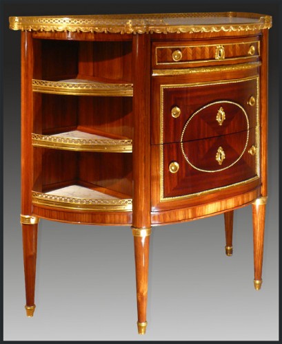 Furniture  - Louis XVI &quot;demi-lune&quot; commode stamped Pierre Roussel