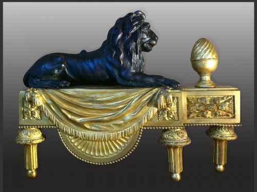 Objet de décoration  - Paire de chenets d'époque Louis XVI