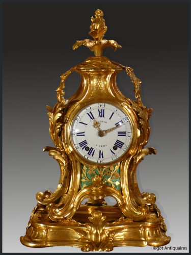 Pendule et son socle signée Munier d'époque Louis XV - Horlogerie Style Louis XV