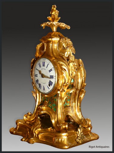 Pendule et son socle signée Munier d'époque Louis XV - Antiquités Rigot et Fils