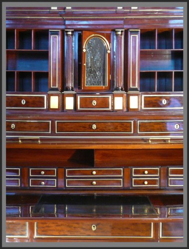 Mobilier Bureau et Secrétaire - Bureau cylindre estampillé B. MOLITOR d'époque dernier quart du XVIIIe siècle