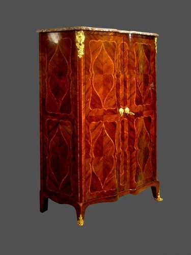 Armoire bibliothèque marquetée - Mobilier Style Louis XV