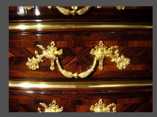 Commode en marqueterie d'époque Louis XIV - Antiquités Rigot et Fils