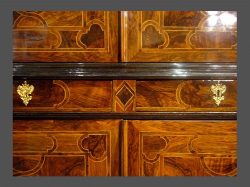 Cabinet marqueté d'époque fin XVIIe siècle - Mobilier Style Louis XIV