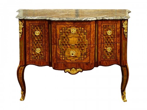 Commode marquetée d'époque Transition