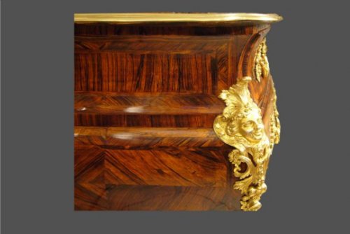 Commode marquetée d'époque Régence - Antiquités Rigot et Fils