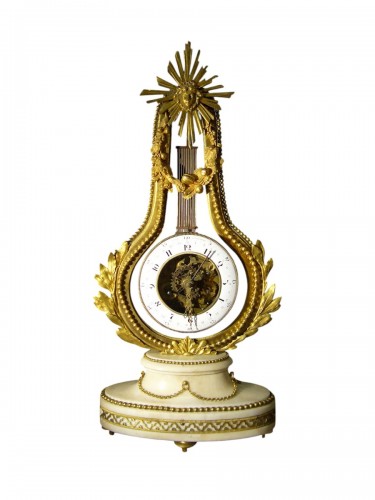 Pendule lyre d'époque Louis XVI