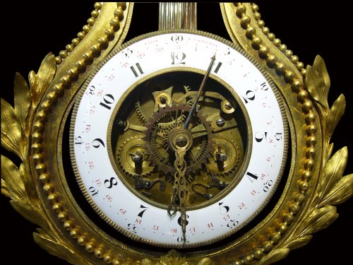 Horlogerie Pendule - Pendule lyre d'époque Louis XVI
