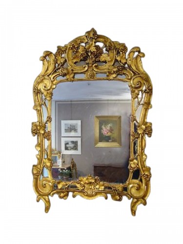 Miroir Provençal en Bois Doré du XVIIIe siècle