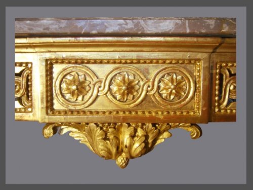 Console en bois doré d'époque Louis XVI - Mobilier Style Louis XVI