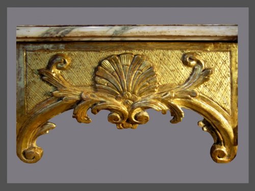 French Regence - Carved giltwood console table of Regence period