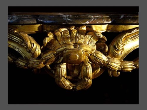 Console en bois doré d'époque Louis XV - Mobilier Style Louis XV